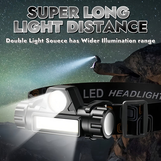 Rechargeable COB LED Headlamp 4-Pack with Magnetic Base and Dual Lighting Modes