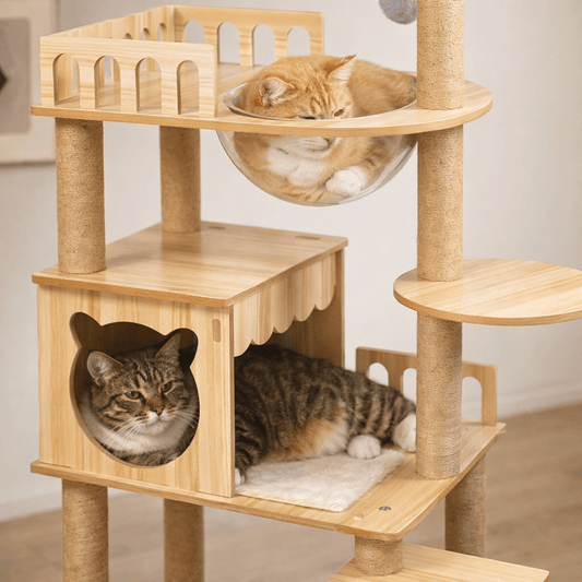 Cat Tree with Space Capsule, 54-Inch Tower with Sisal Scratching Posts