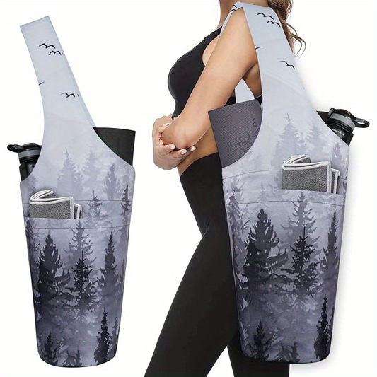 Yoga Mat Tote Bag, 37 x 15.5 Inches with Side and Interior Zipper Pockets