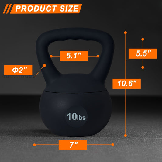 Soft PVC Kettlebell with Iron Sand Filling and Wide Handle, 10–25 lb Options