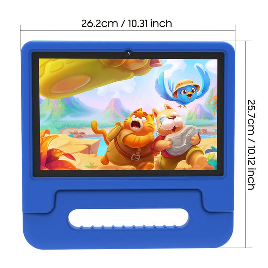 WiFi 6 Kids Tablet 10.1 Inch Android 6GB RAM 64GB ROM 5000mAh Dual Camera Parental Controls Eye Protection Preloaded Educational Apps Games Learning Tablet with Case Gift for Kids Blue Pink