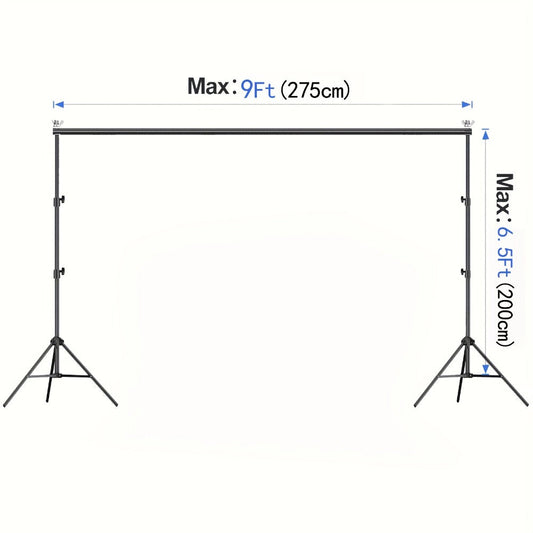 Adjustable Photography Backdrop Stand, 9 x 6.5 ft Frame for Photos and Events