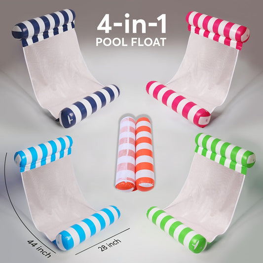 4-in-1 Inflatable Pool Float Hammock with 3-Piece and 8-Piece Options