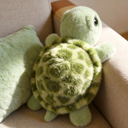 Turtle Plush Toy with Big Eyes, 15.75-Inch Stuffed Animal Pillow