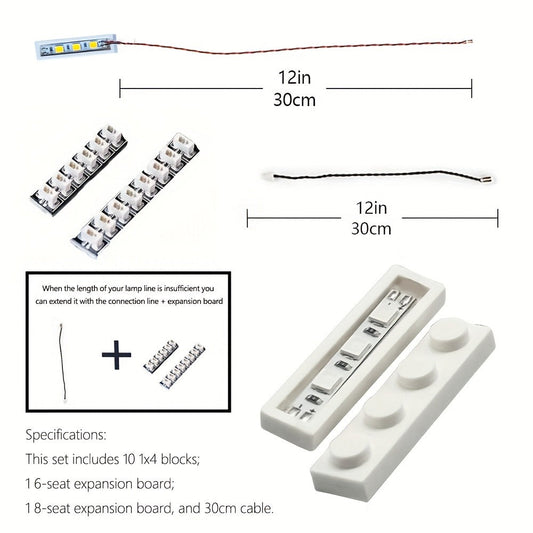 20-Piece 1x4 LED Brick Light Set for Building Block Displays