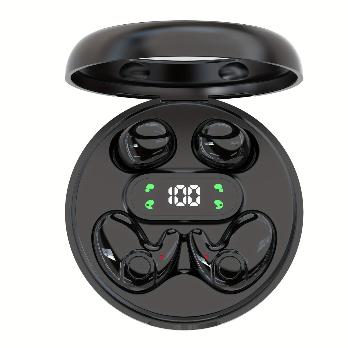 2-in-1 Wireless Earphones Couples Shared Audio Long Battery Life Clear Sound TV Movies Music Running Type-C Charging Condenser Mic Semi-Open iOS Android