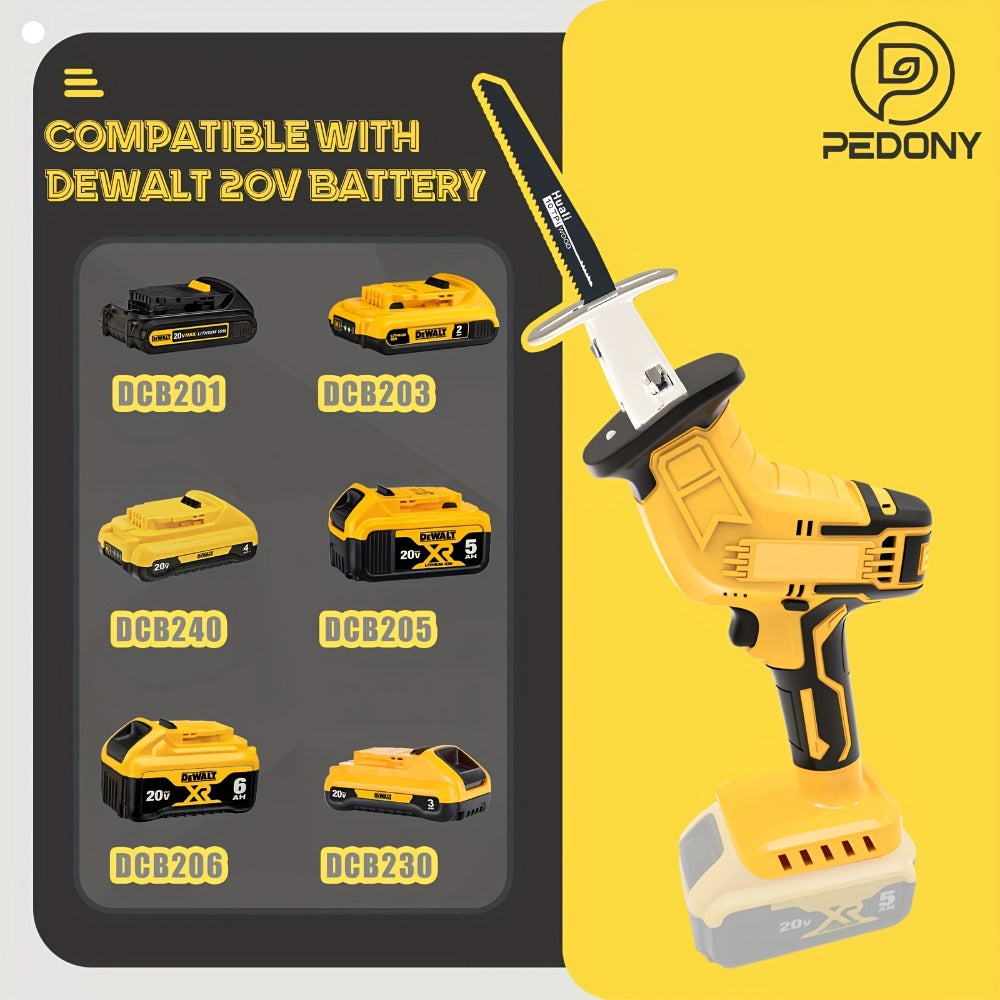 Reciprocating Saw Brushless Cordless for DeWalt 20V Battery – 0-3500 SPM Variable Speed, Tool-Free Blade Change, 4 Saw Blades Included, for Wood, Metal & PVC Cutting (Battery Not Included)