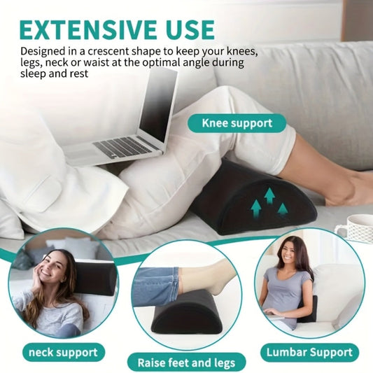 Memory Foam Half-Roll Support Pillow for Lower Back, Legs, and Neck