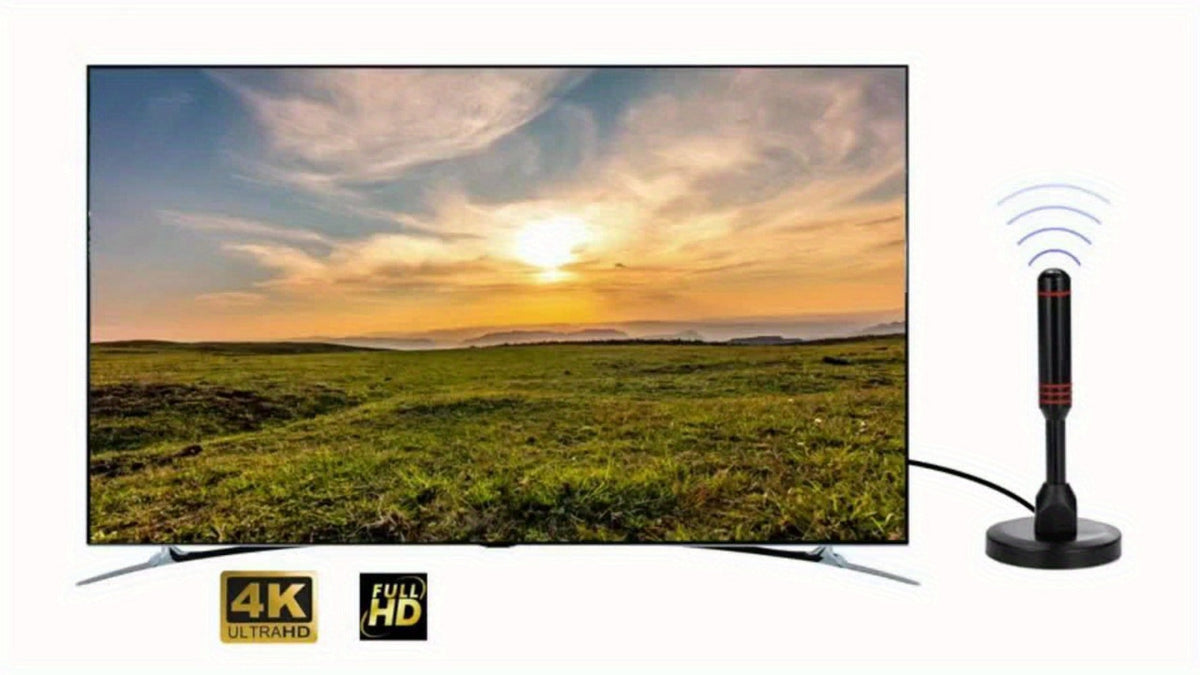 Arc Indoor TV Antenna Ultra Thin – High Gain Amplified Digital Antenna HD 4K 1080P, Free Local Channels ABC CBS NBC FOX, Clip & Stick Setup, Works with All TVs, No Monthly Fee, Sleek Arc Design