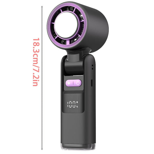 Handheld Fan with Semiconductor Cooling, 100-Speed Display & Foldable Design