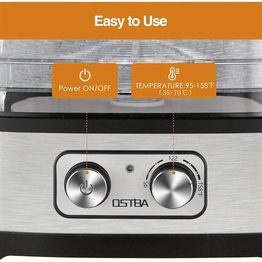 Food Dehydrator 240W with Temperature Control, 5 or 8 Trays & Recipe Book