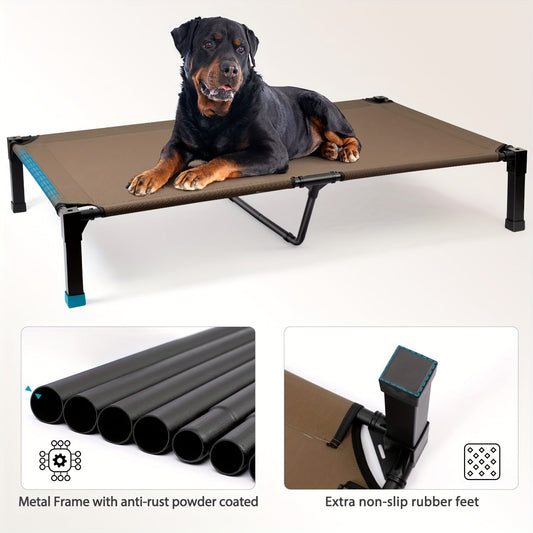 Elevated Dog Bed with Breathable Mesh, Metal Frame and Nonslip Feet, 4 Sizes