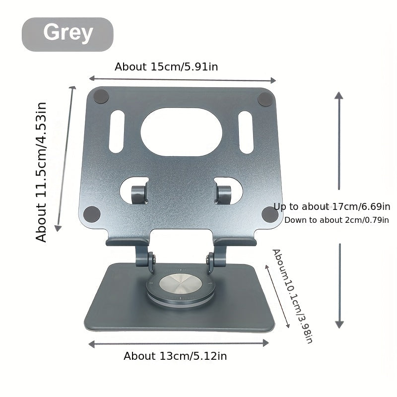 360 Degree Rotating Tablet Phone Stand Foldable, Portable Lightweight Desktop Lazy Stand with Fast Heat Dissipation, Multi-Angle Adjustable Holder for iPad iPhone Samsung Tablet & All Phones