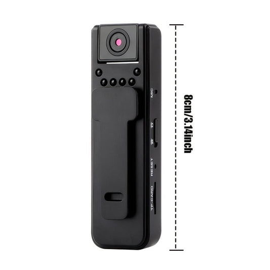 HD Night Vision Body Camera with Clip-On Design, Wide-Angle Lens & Rechargeable Battery