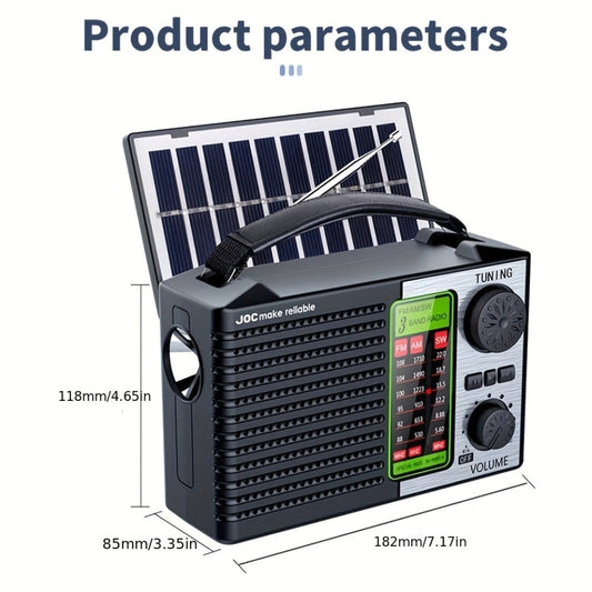 Portable Solar Radio TG-099BT-S with Bluetooth, Foldable Panel & LED Flashlight