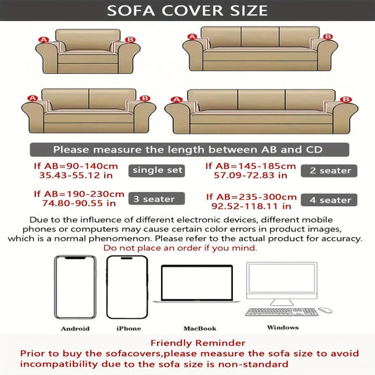 Seersucker Sofa Slipcover with Elastic Band Closure and Textured Fabric