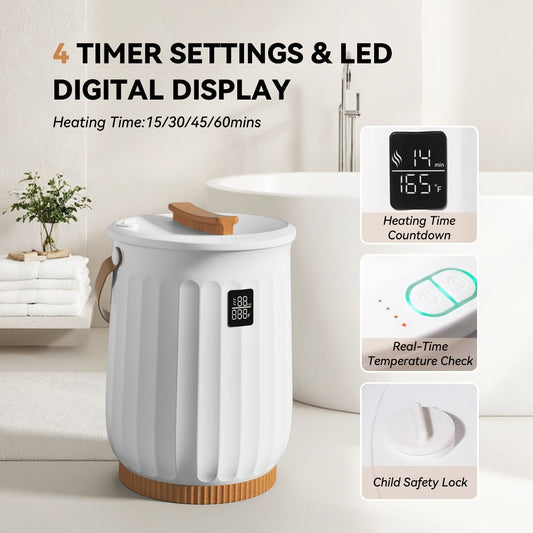 Digital Towel Warmer Bucket, 20L with Four Timer Settings and Auto Shut-Off