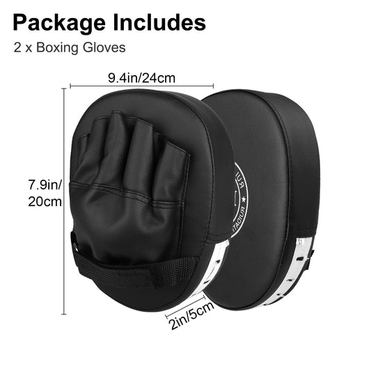 Boxing Gloves and Training Pads Set in Faux Leather, 2-Piece Option