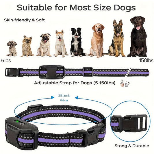 Dog Training Collar with Remote, 3,300-ft Range & 3 Modes, Purple 1- or 2-Dog Sets