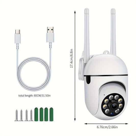 PTZ Dome Security Camera 2-Pack with 1080p Video, AI Tracking & Color Night Vision