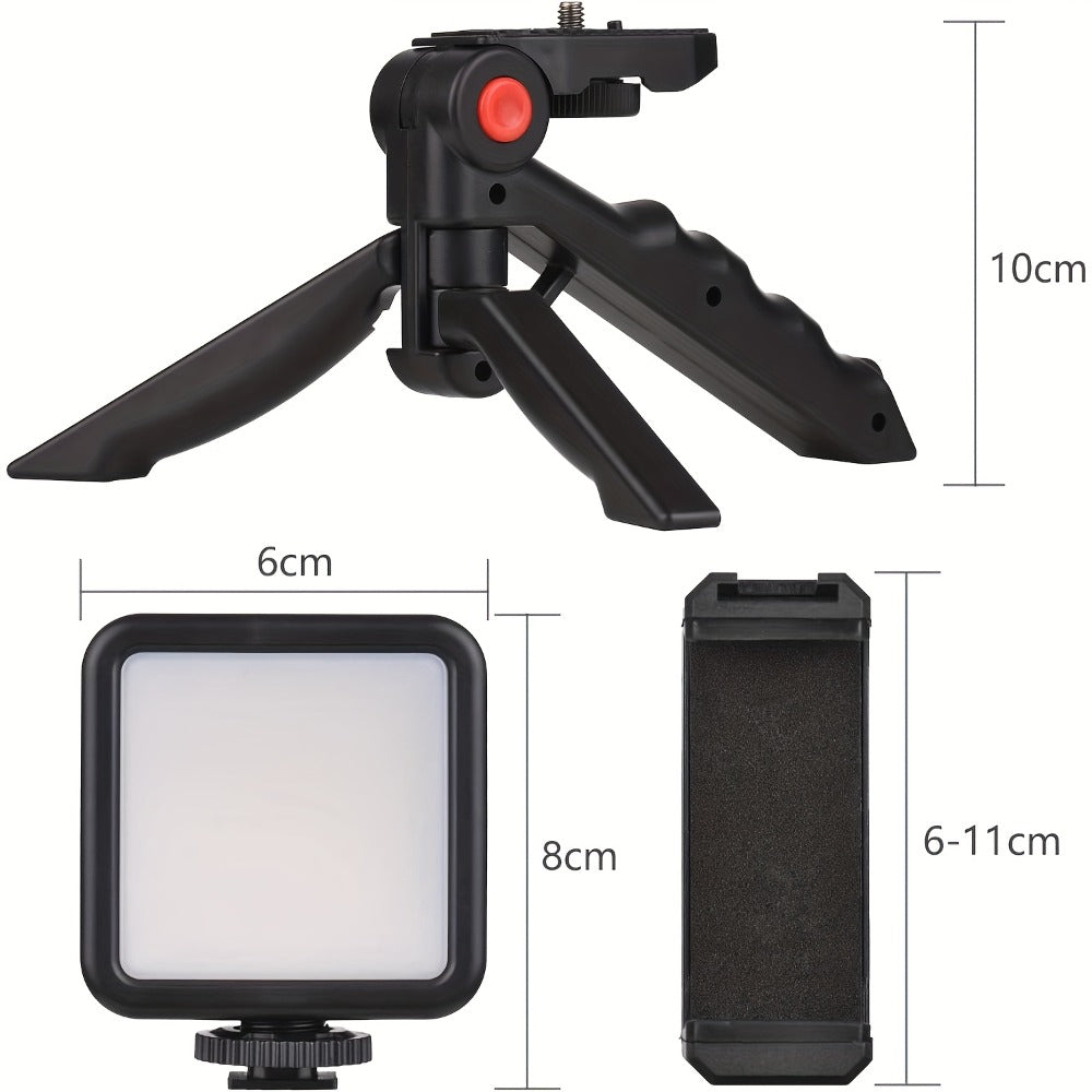 Phone Vlogging Kit with Noise-Reduction Microphone Tripod & LED Fill Light – TikTok YouTube Instagram Content Creator Setup, 3.5mm Lightning Type-C Compatible, iPhone Android Streaming Starter Kit & Gift