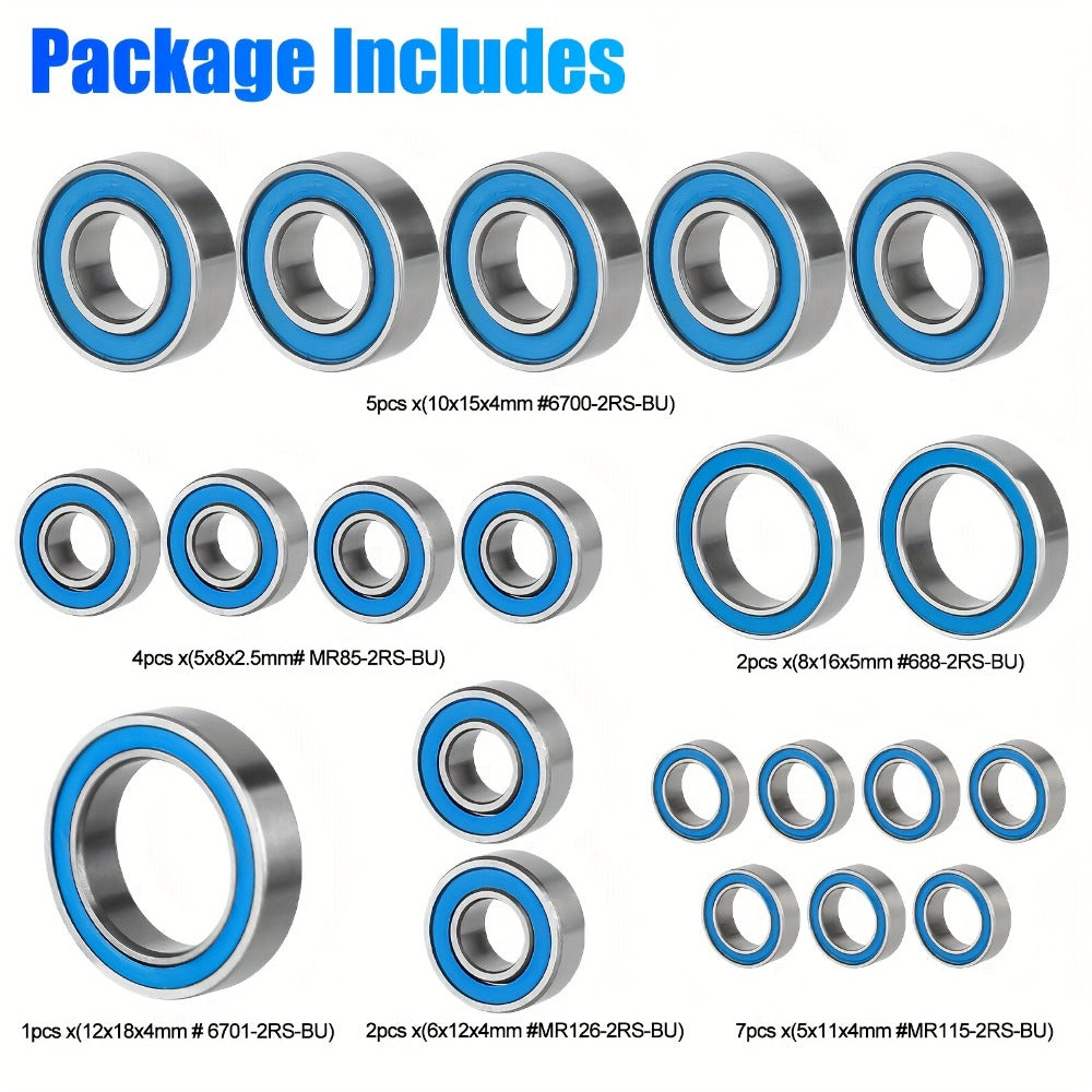 21-Piece RC Ball Bearing Set for Traxxas Slash 4x4 and Stampede 4WD VXL