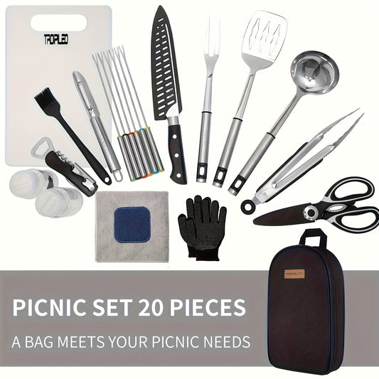 Camping Cookware Set for Outdoor Meal Prep, Green, Black or Cyan