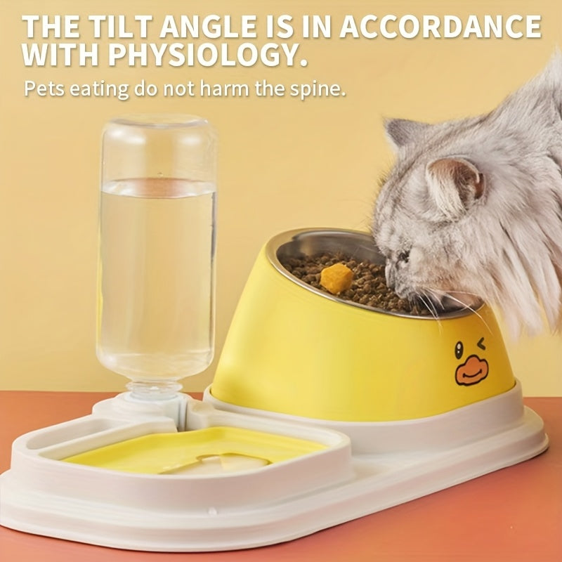 Slow Feeder Bowl 2-in-1 with Stainless Steel Insert – Large Capacity Double Pet Feeding Bowl for Cats & Dogs, Prevents Bloat & Choking, Aids Digestion, Wet & Dry Food Separator, Non-Slip Base