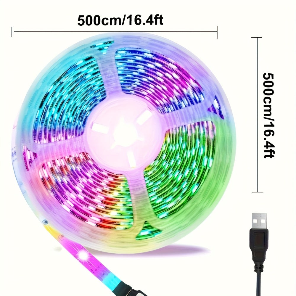 RGB LED Strip Lights 32.8ft Bluetooth Music Sync - 5050 Color Changing Tape Light, 44-Key IR Remote, App Controlled, Cuttable for Bedroom, Gaming Room, Party, TV Backlight & Christmas Decoration