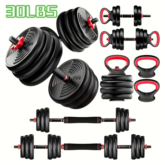 Adjustable Dumbbell Set, 4-in-1 with Double Nuts, 20–90 lb Set Options