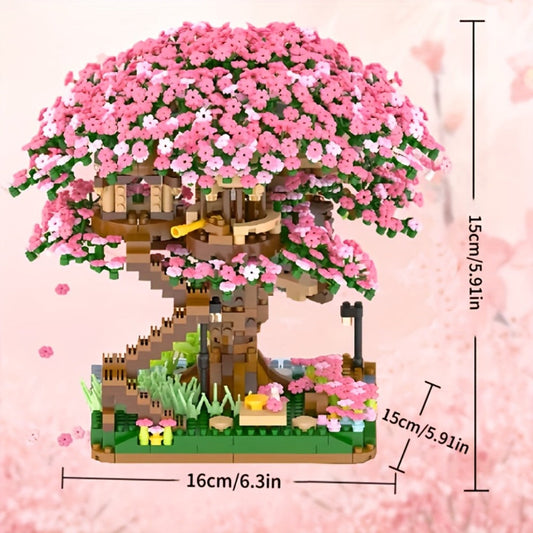 Sakura Cherry Blossom Tree House Mini Building Block Set