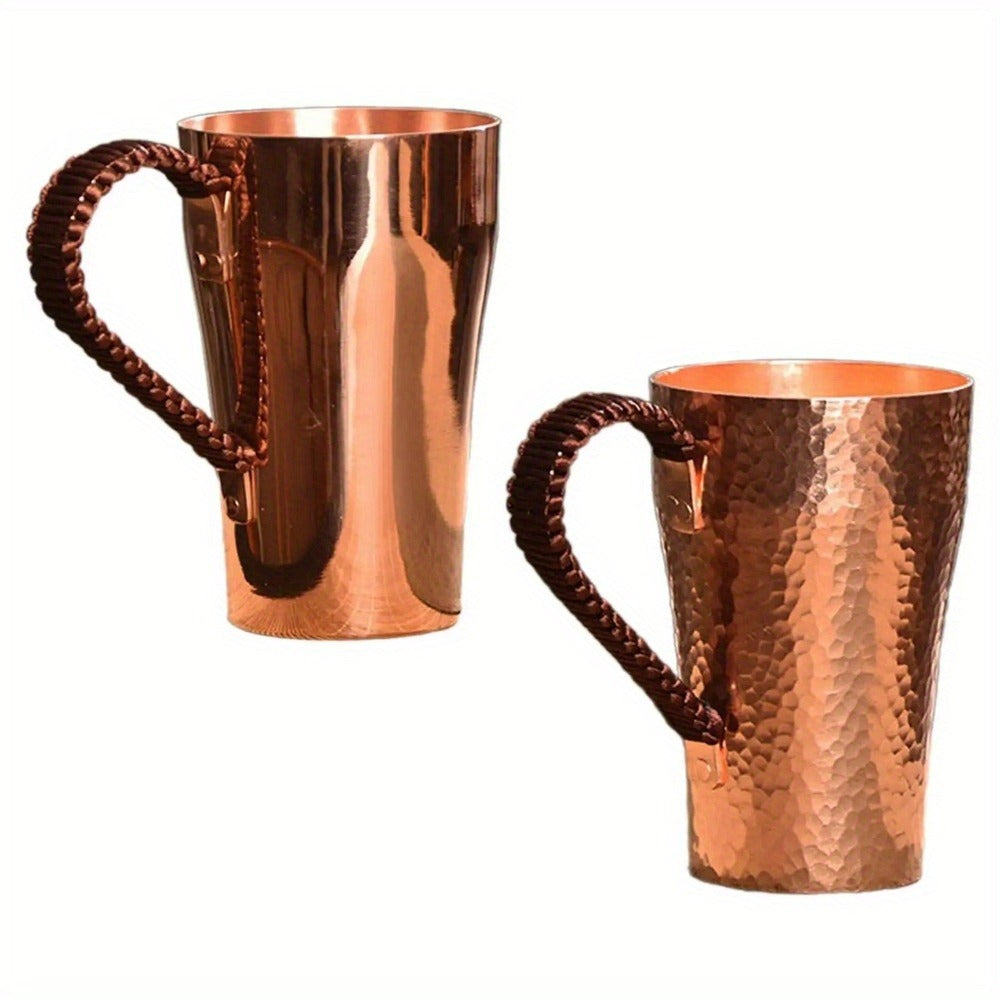Hammered Copper Coffee Mug 13.53 Oz – Handmade Rustic Artisan Copper Cup for Coffee, Tea, Water & Milk – Hot & Cold Beverages – Unique Gift for Home, Wedding, Housewarming & Birthday