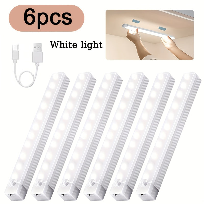 LED Motion Sensor Cabinet Lights USB Rechargeable 3 Modes – Wireless Night Light 6 9 12 Pack 3 Sizes for Bedroom Staircase Kitchen Office Piano Room Dance Studio Bedside Reading