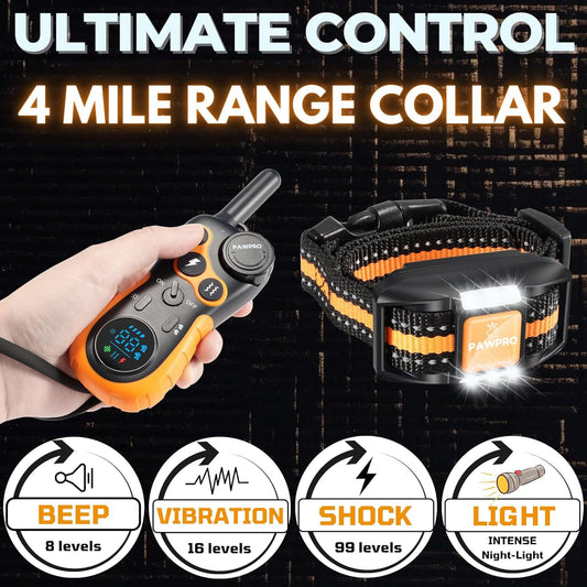 Remote Dog Training Collar with Beep, Vibration & Static Modes, 1- or 2-Collar Options