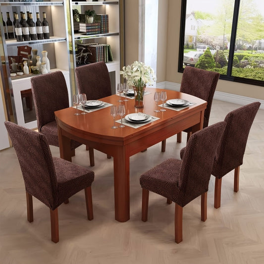 Dining Chair Covers in Stretch Jacquard Polar Fleece, Sets of 4 or 6