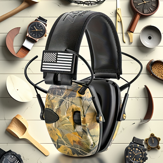 Electronic Hearing Protection Earmuffs with Sound Amplification and Adjustable Headband