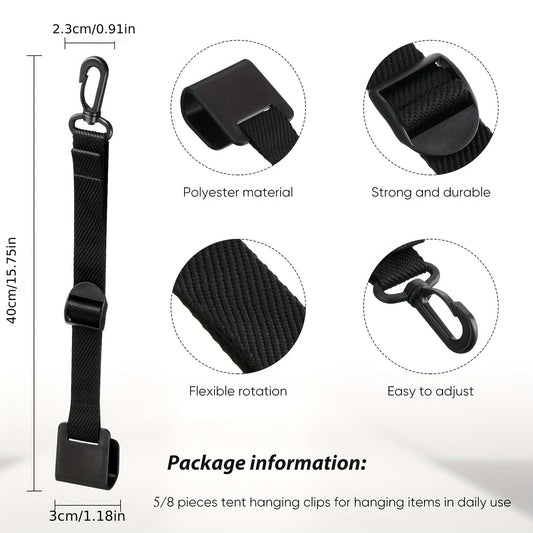Canopy Hanging Clips for Signs and Vendor Booths, Black 5- or 8-Piece Sets