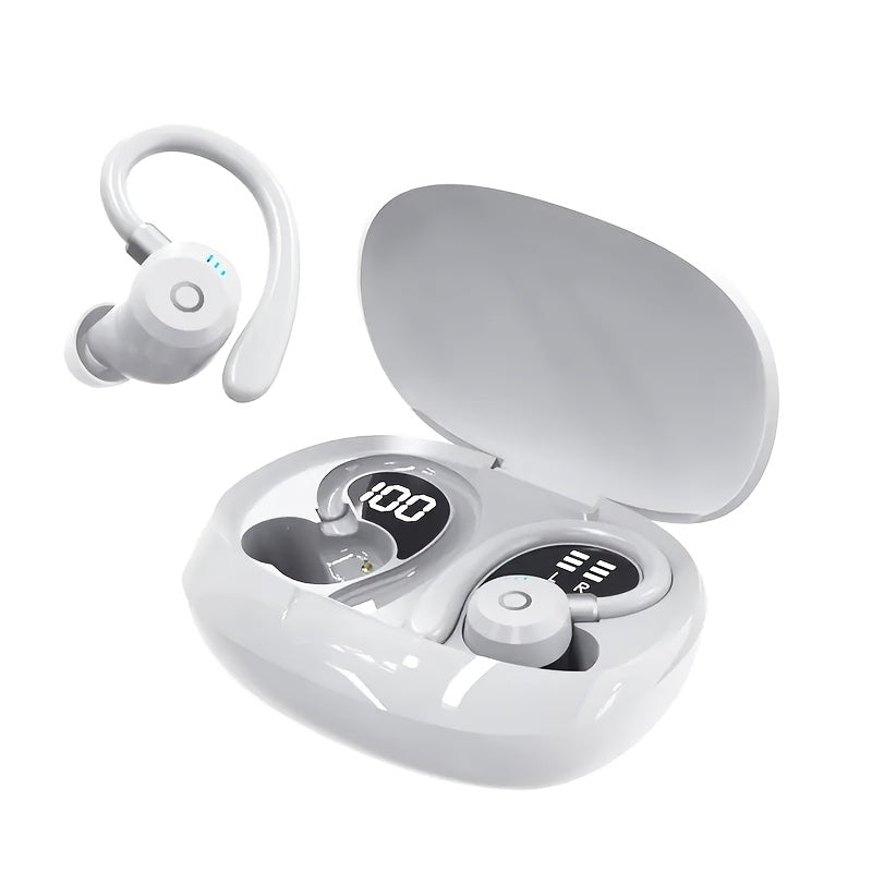Hi-Fi Stereo Wireless Earbuds LED Digital Display Touch Control Noise Canceling Fast Charging Gaming Sport Headset Lightweight In-Ear Earphones for Commute Gamers iOS Android Black Blue White