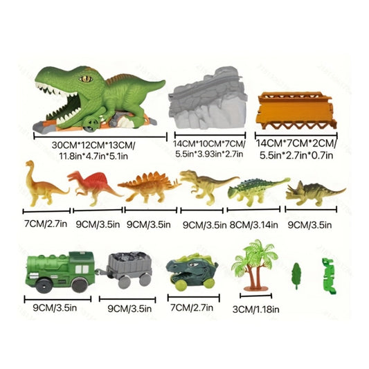 Electric Dinosaur Train Track Set, 121-Piece Dino-Themed Playset