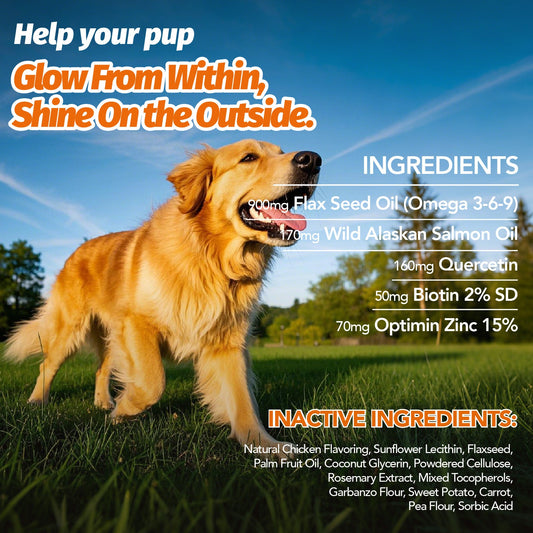 Omega-3 Dog Chews with Probiotics, 90 per Bottle, One- or Two-Bottle Options