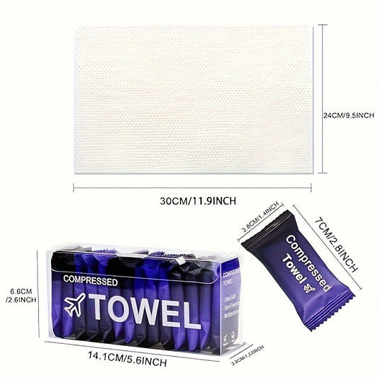 Compressed Towel Tablets, Individually Wrapped 28-Piece Options for Travel and Camping