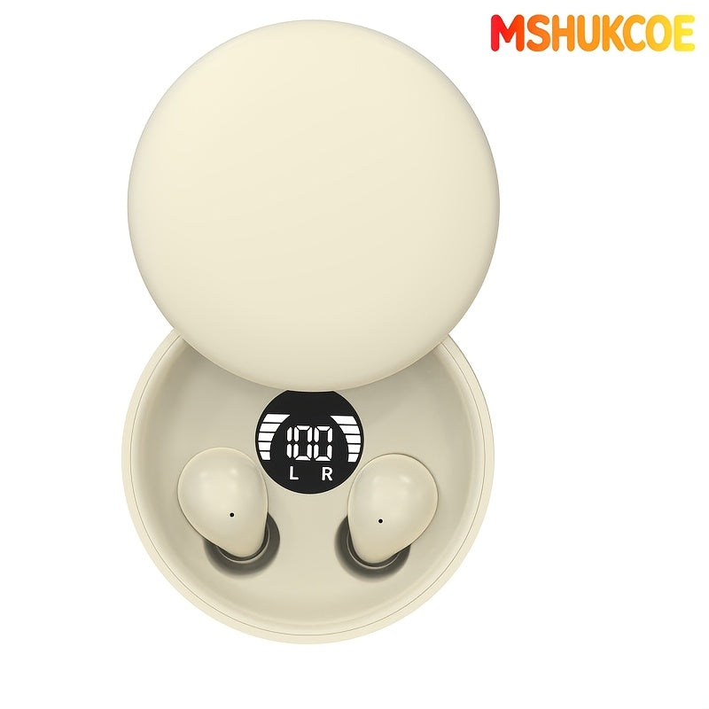 Invisible Mini Sleep Earbuds Bluetooth 6.0 6D Bass HiFi Low Latency Dual Noise Reduction Sleep Game Mode Touch Control Gift for Couples Students Adults MSHUKCOE
