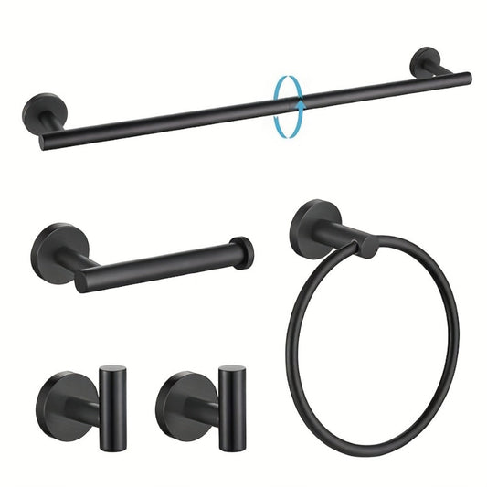 Bathroom Hardware Set, 5-Piece SUS304 Stainless Steel with Towel Bar & Hooks