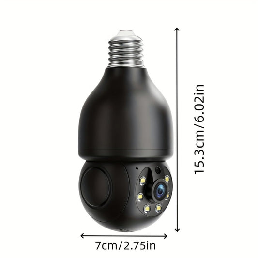5MP Bulb Security Camera with E26 Socket, Dual-Band WiFi & Color Night Vision