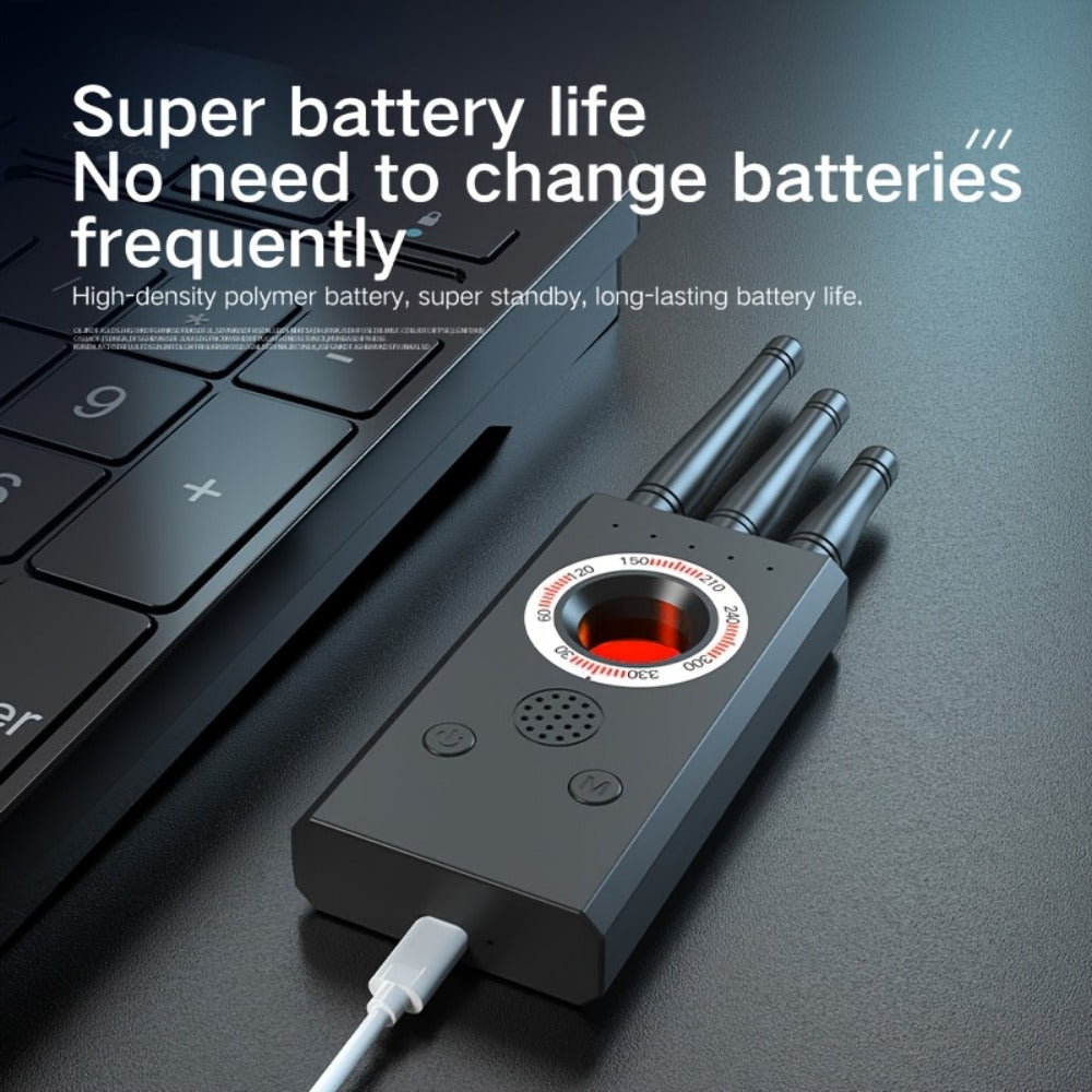 Portable Privacy Scanner Rechargeable – Detects Hidden Cameras, Infrared Wireless Cameras & USB Charging Bugs, No Wireless Signal Transmission, Passive Detection for Travel, Hotel & Home Security
