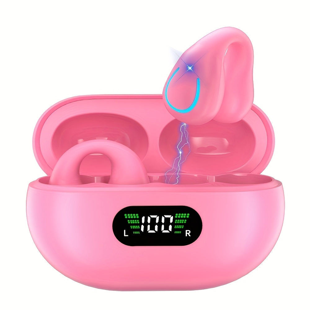 Open Ear Wireless Earphones Bluetooth 5.4, 360° Ambient Awareness, ENC Crystal-Clear Calls, Secure Sport Fit, All-Day Comfort, Touch Control - TWS Earbuds for Running, Gym & Outdoor Use