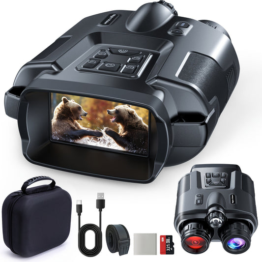Night Vision Binoculars with 3.2-Inch LCD, 4X Optical and 8X Digital Zoom