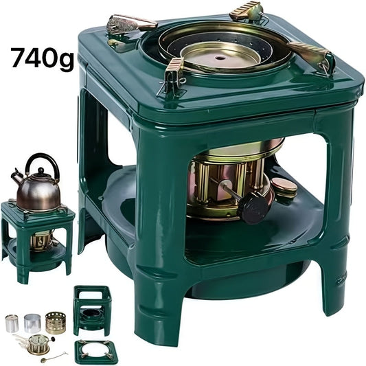 Portable Kerosene Camping Stove with Adjustable Flame Control, Military Green