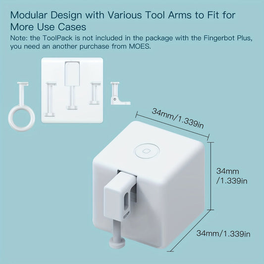 Smart Button Pusher Robot, MOES Fingerbot Plus Bluetooth 2-Pack in White