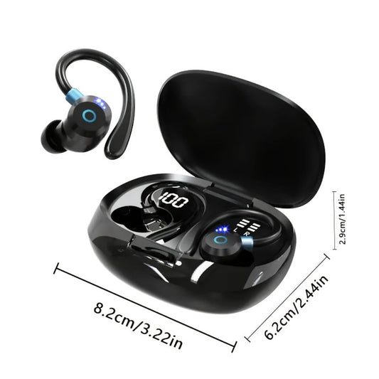 Hi-Fi Stereo Wireless Earbuds LED Digital Display Touch Control Noise Canceling Fast Charging Gaming Sport Headset Lightweight In-Ear Earphones for Commute Gamers iOS Android Black Blue White